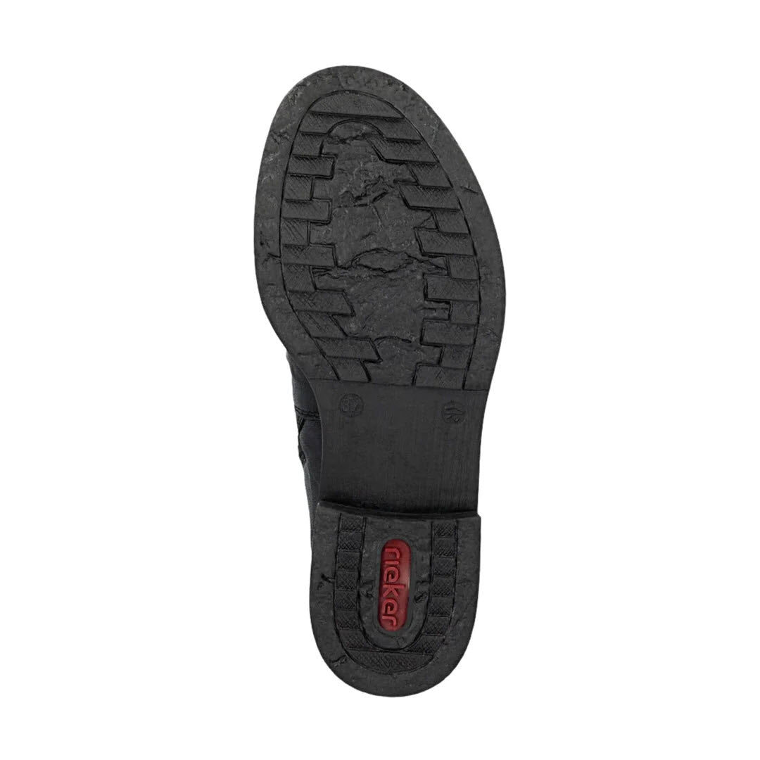 RIEKER ROUCHE FRONT SIDE ZIP WATERPROOF BOOT BLACK - WOMENS