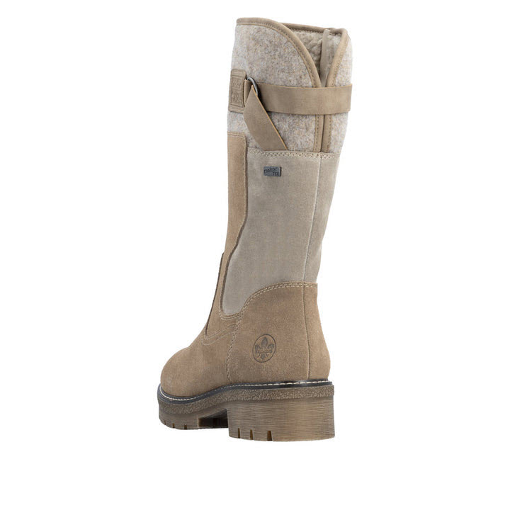 RIEKER TALL WOOL CUFFED LUG SOLE WATERPROOF BOOT TAN - WOMENS