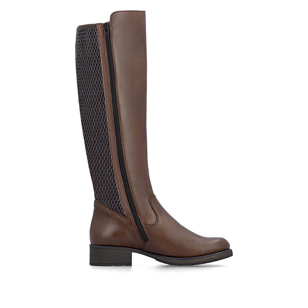 RIEKER TALL BACK PANEL WATERPROOF DRESS BOOT CHESTNUT - WOMENS