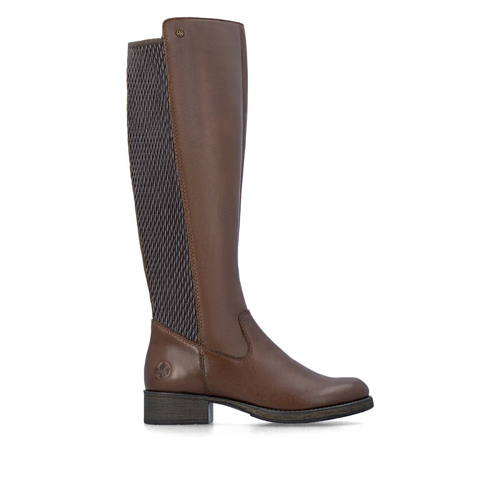 RIEKER TALL BACK PANEL WATERPROOF DRESS BOOT CHESTNUT - WOMENS