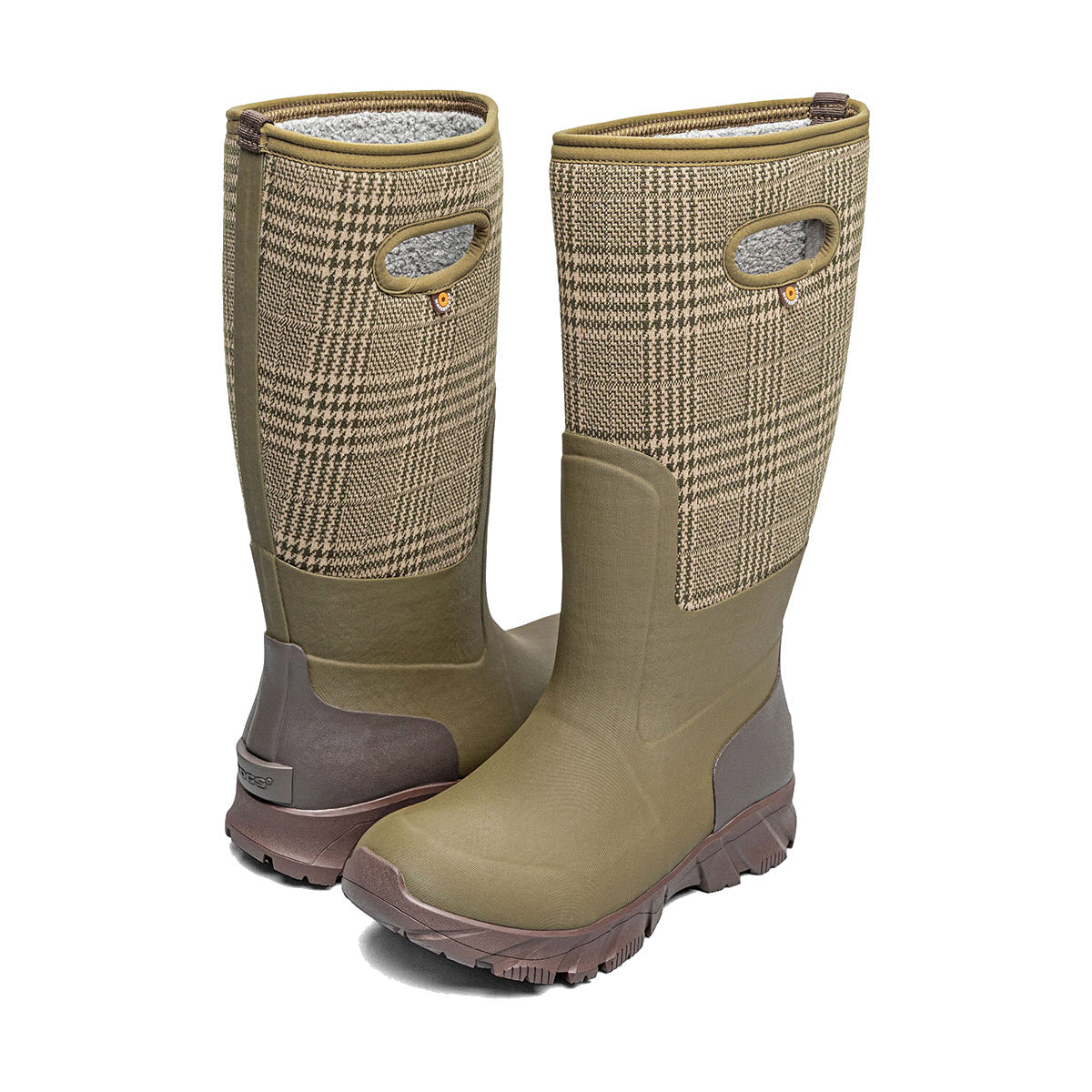 BOGS WHITE OUT II TALL BOOT OLIVE MULTI PLAID - WOMENS