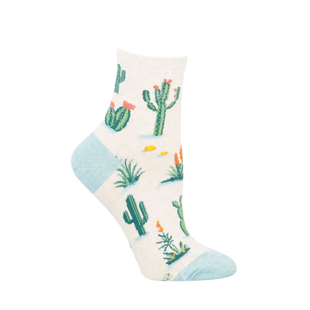 SOCKSMITH MINI CREW SOCKS DESERTED BY CACTUS GREEN - WOMENS