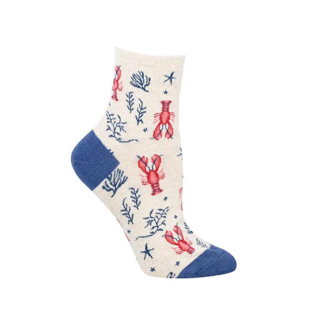 SOCKSMITH MINI CREW SOCKS JEWELS OF THE ATLANTIC IVORY - WOMENS