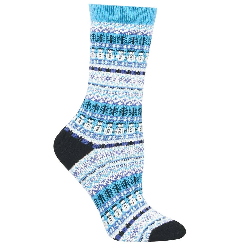 SOCKSMITH SWEATERSOCK WINTER WONDERLAND CREW SOCKS BLUE - WOMENS