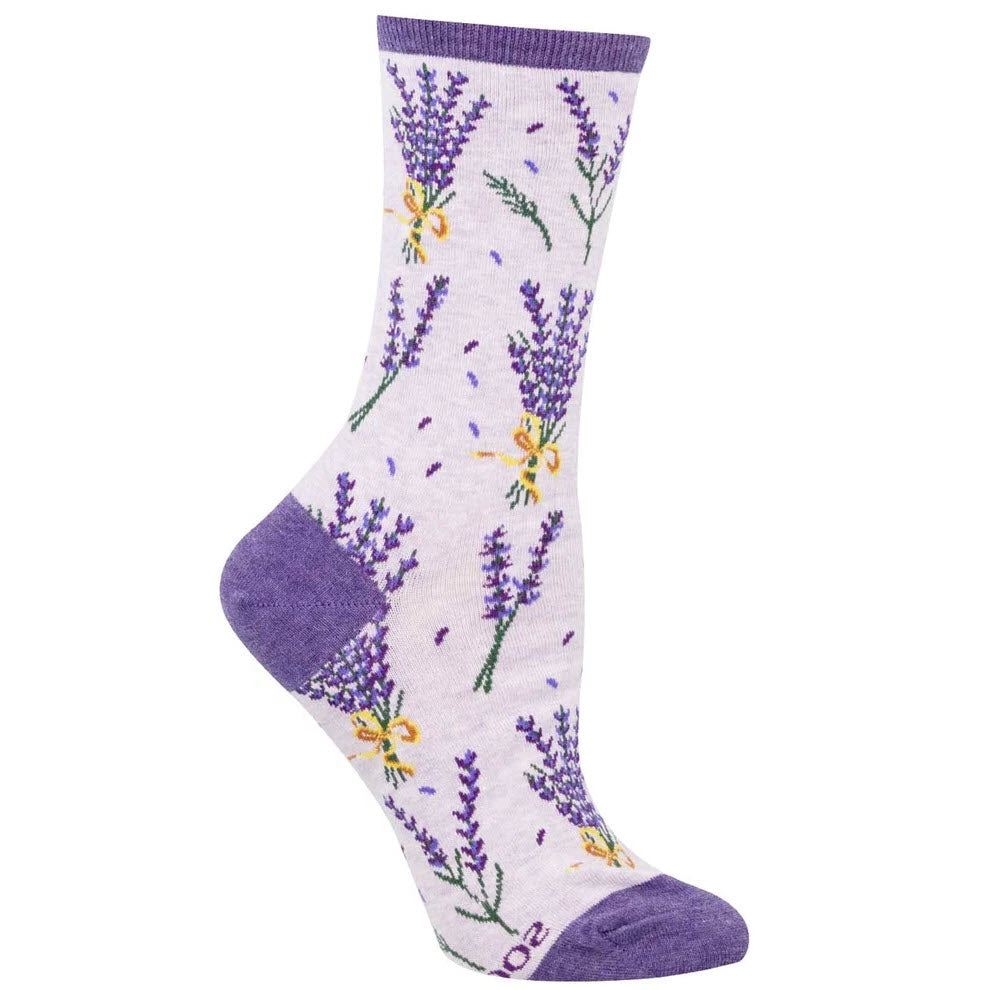 SOCKSMITH BUNCHES OF LAVENDER CREW SOCKS PURPLE - WOMENS