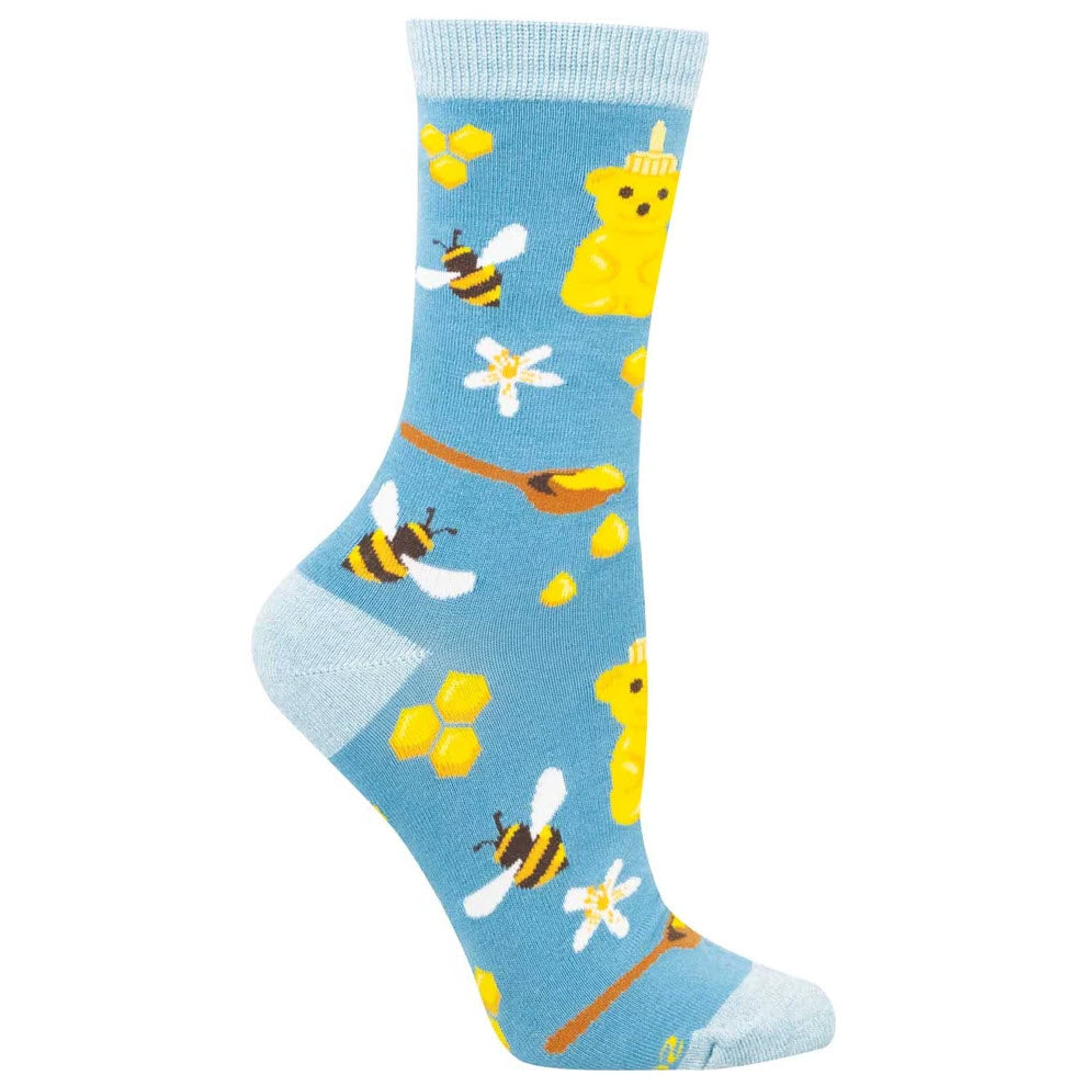 SOCKSMITH HONEY PLEASE CREW SOCKS BLUE - WOMENS