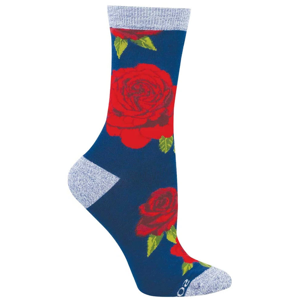 SOCKSMITH COZY ROSE CREW SOCKS BLUE - WOMENS