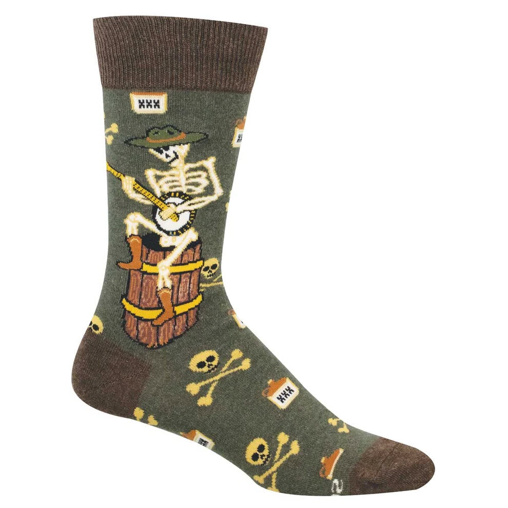 SOCKSMITH BANJO BONES CREW SOCKS GREEN - MENS