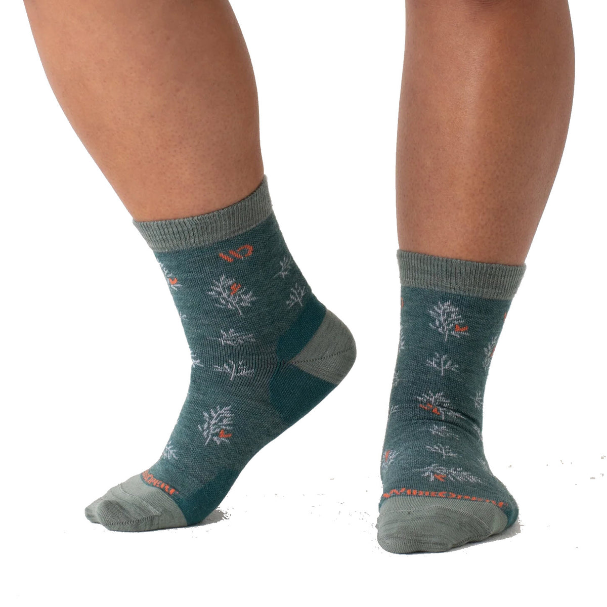 WIDE OPEN FOLIAGE MICRO CREW SOCKS TEAL - WOMENS