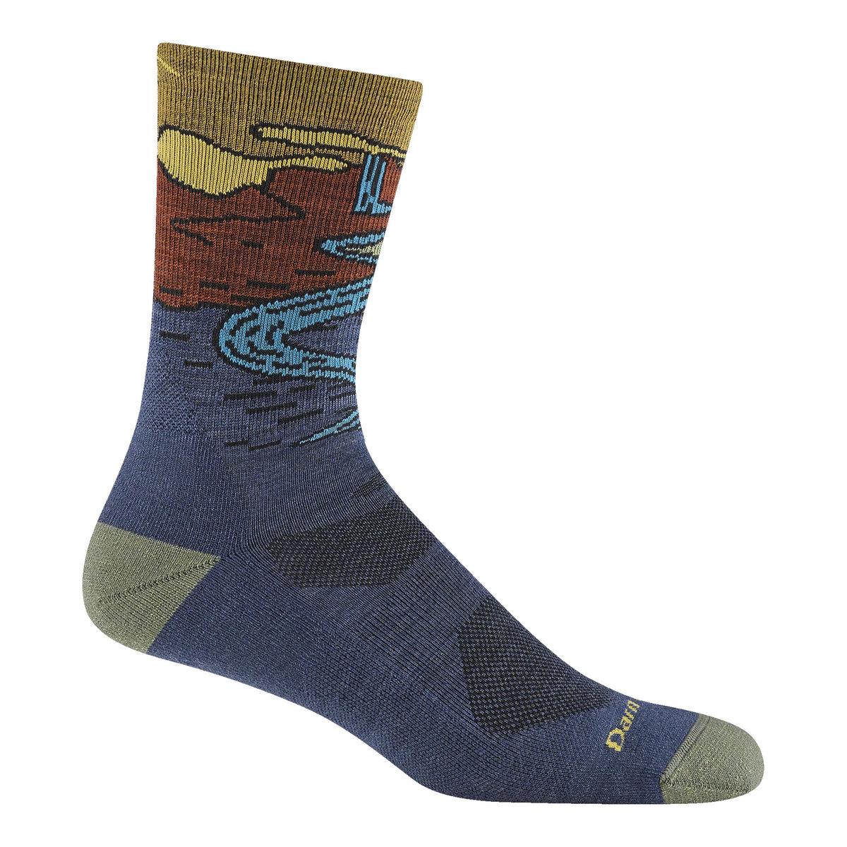 DARN TOUGH CHASING WATERFALLS CREW SOCKS DENIM - MENS