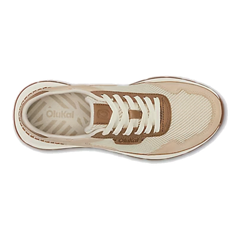 OLUKAI KOKE LACE SNEAKER WHITE SAND/SAND - WOMENS