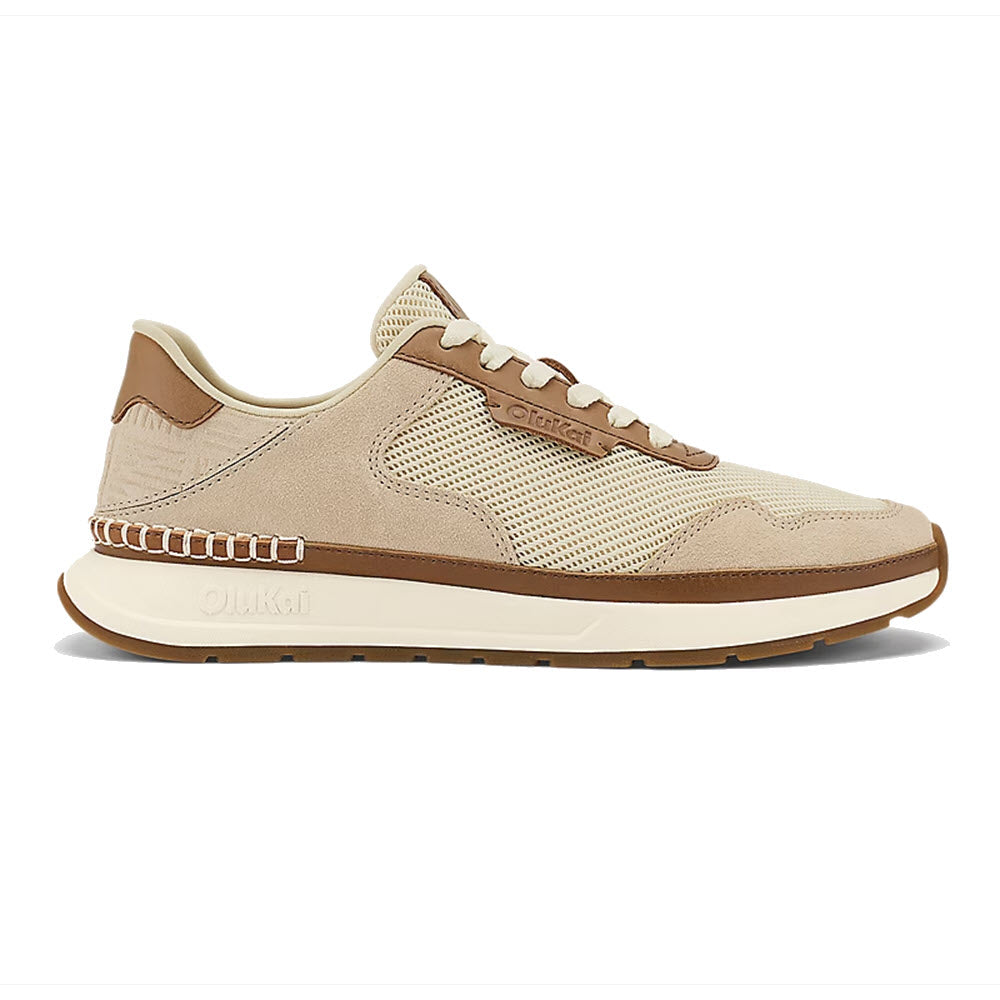 OLUKAI KOKE LACE SNEAKER WHITE SAND/SAND - WOMENS