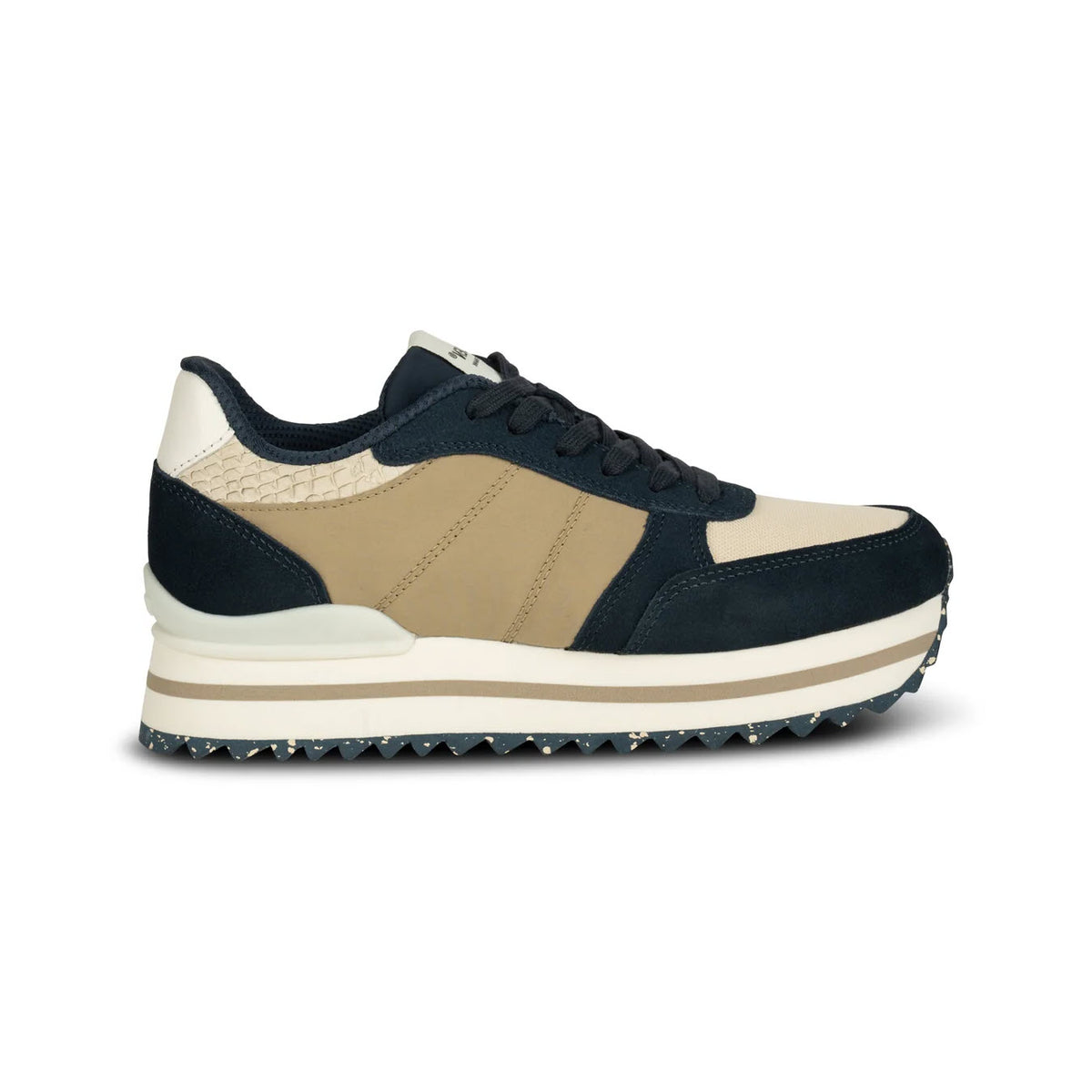 LINES OF DENMARK WODEN RONJA PLEATEAU SNEAKER NAVY - WOMENS