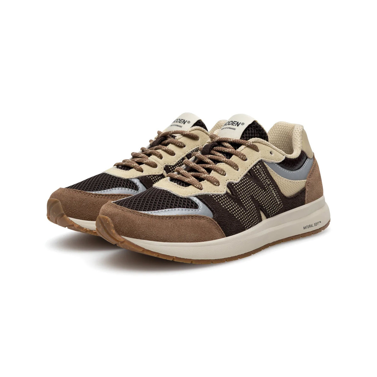 LINES OF DENMARK WODEN - RIGMORE REFLECTIVE SNEAKER CHOCOLATE CHERRY - WOMENS