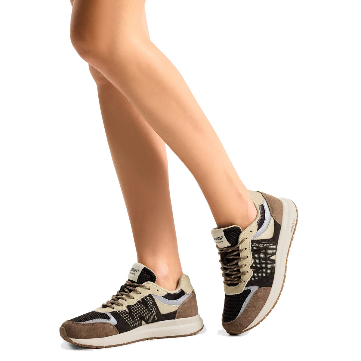 LINES OF DENMARK WODEN - RIGMORE REFLECTIVE SNEAKER CHOCOLATE CHERRY - WOMENS