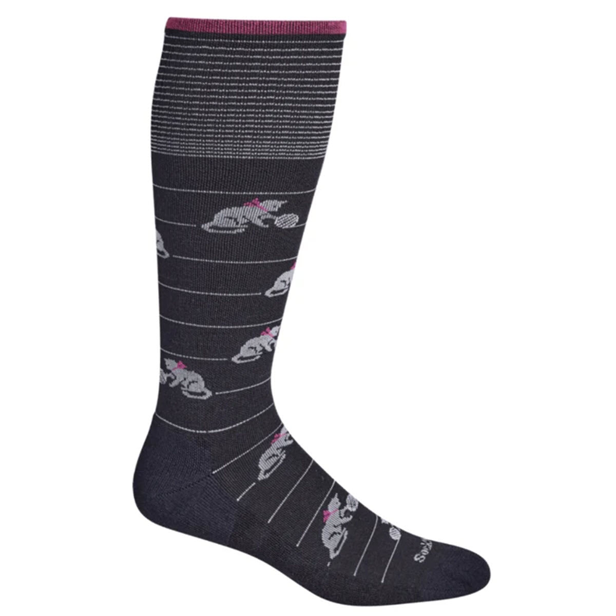 SOCKWELL KNEE HIGH COMPRESSION SOCKS PLAYFUL BLACK 20-30 MMHG - WOMENS