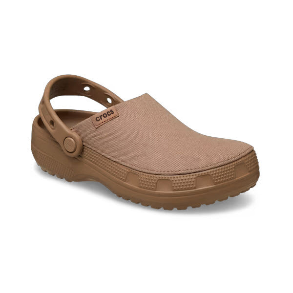 CROCS CLASSIC CRAFTED CANVAS CLOG MILK CHOCOLATE - WOMENS