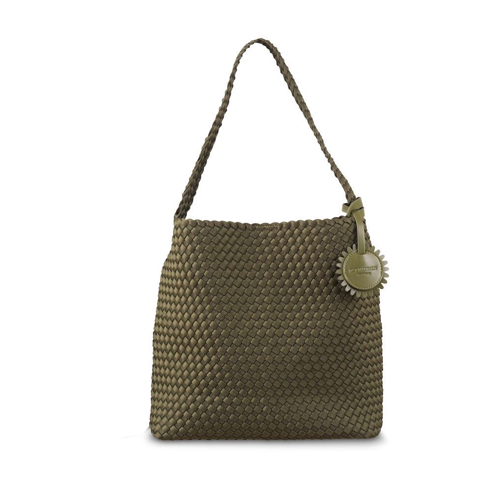 ILSE JACOBSEN NEOPRENE WEEKEND HOBO BAG ARMY