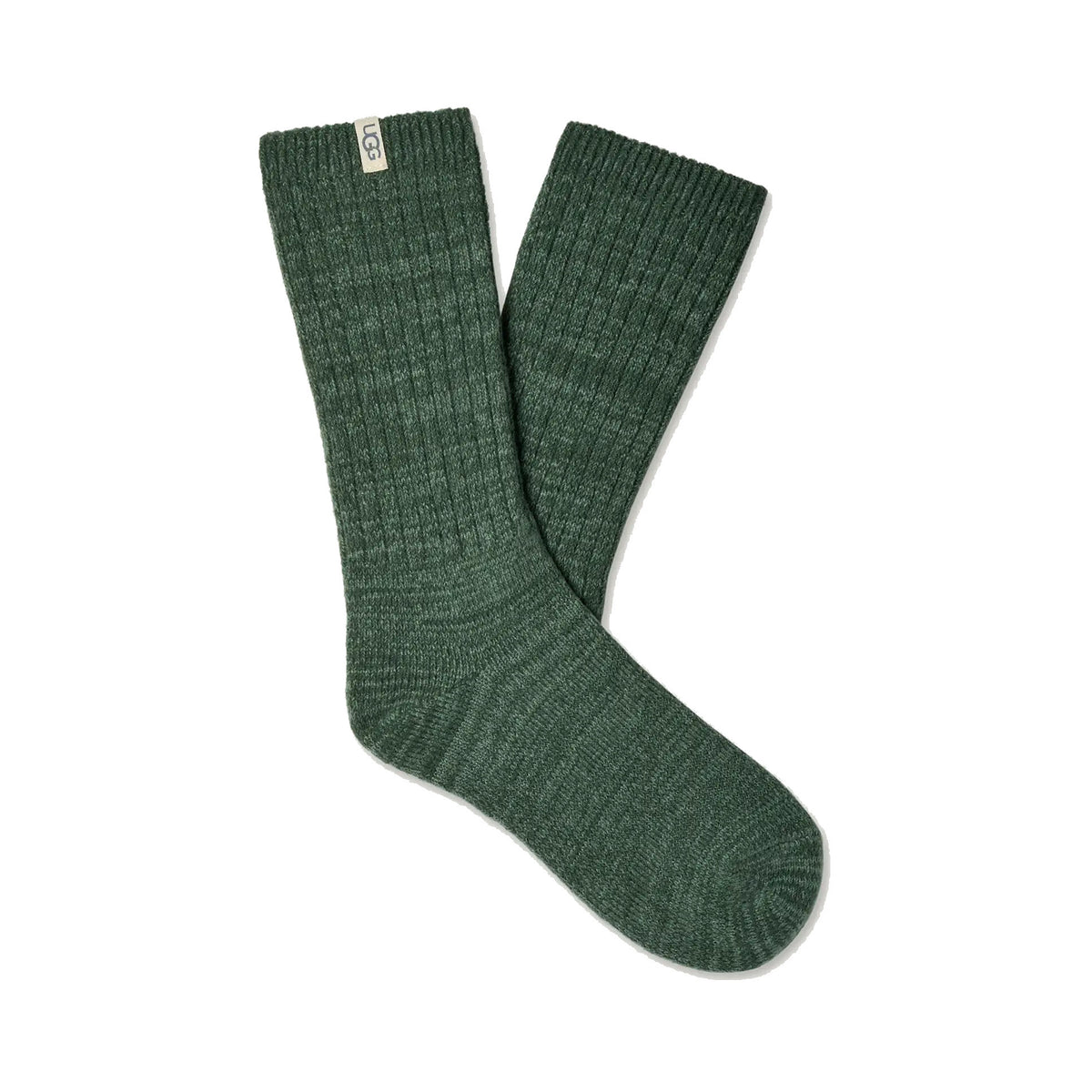 UGG RIB KNIT SLOUCHY CREW SOCKS GREEN STONE - WOMENS