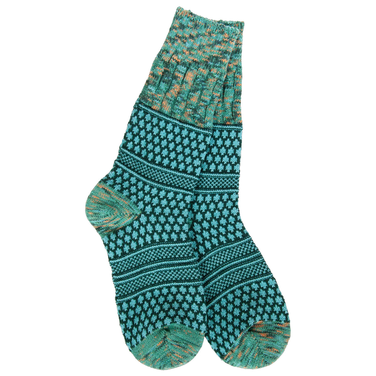 WORLDS SOFTEST GALLERY TEXTURED CREW SOCKS WOODLAND - WOMENS