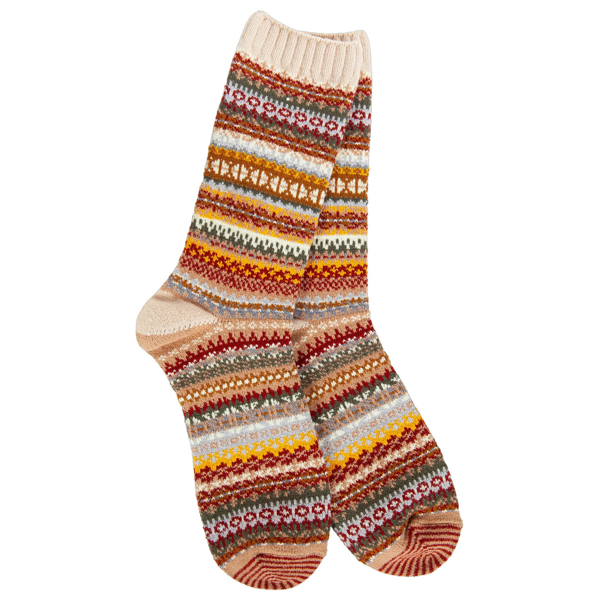WORLDS SOFTEST NORDIC CREW SOCKS CASHEW - WOMENS