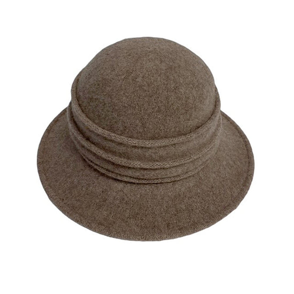 SHIHREEN PLEATED BRIM HAT BEIGE