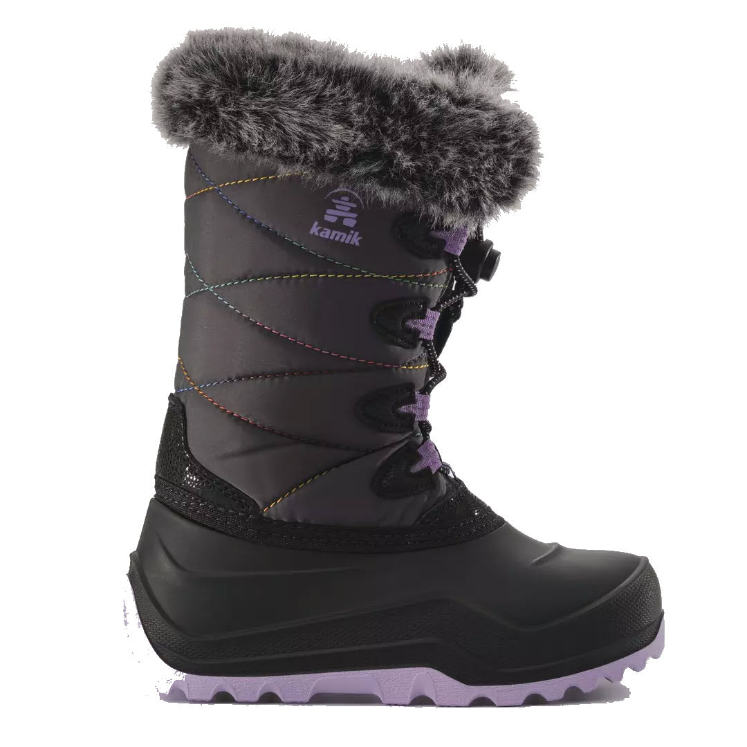 KAMIK YOUTH SNOWANGEL INSULATED WTPF CHARCOAL PURPLE - KIDS