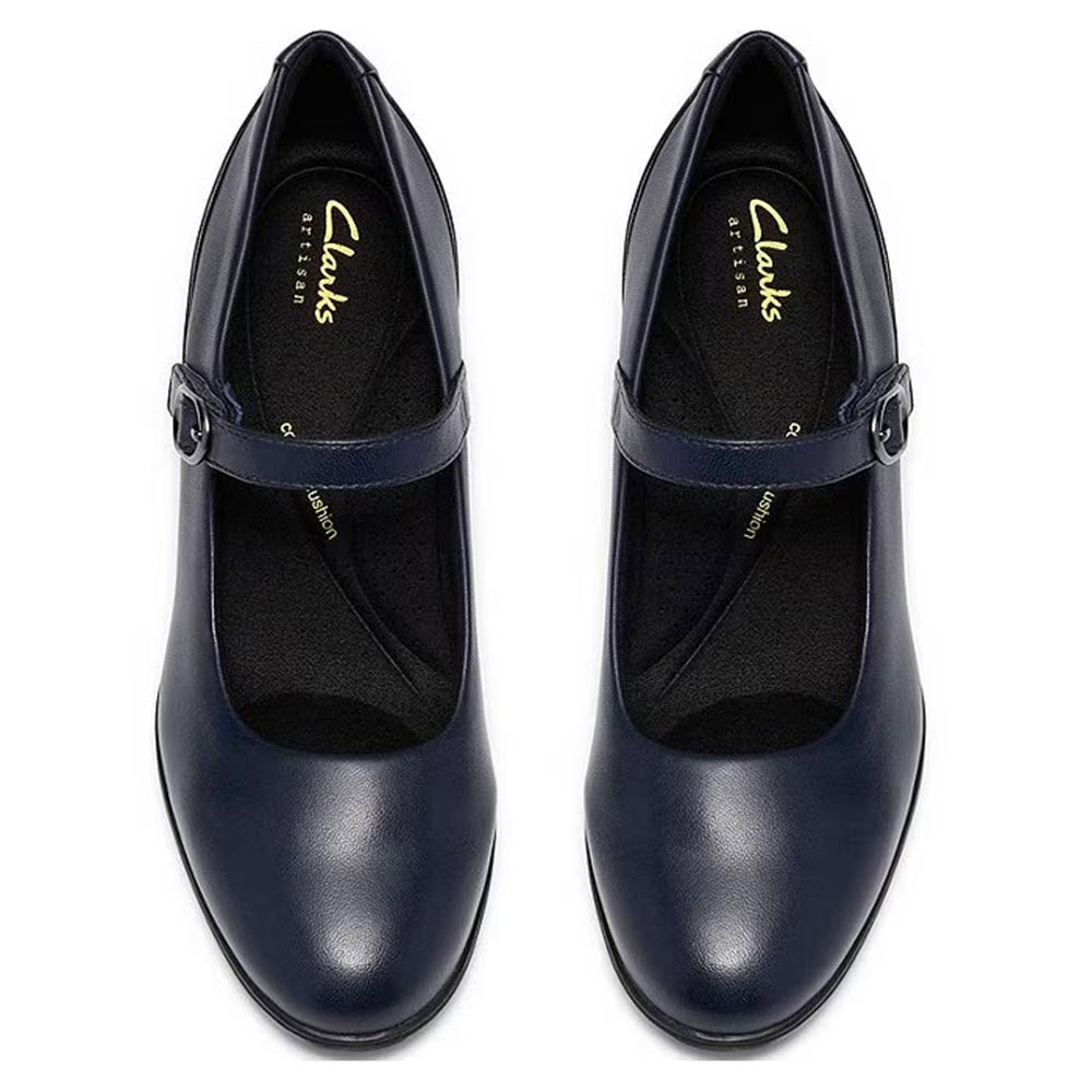 CLARKS SHAYA JANE LEATHER NAVY - WOMENS