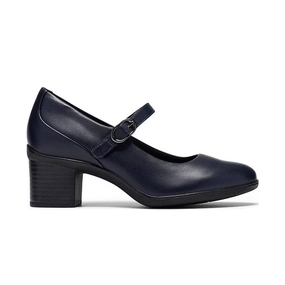 CLARKS SHAYA JANE LEATHER NAVY - WOMENS