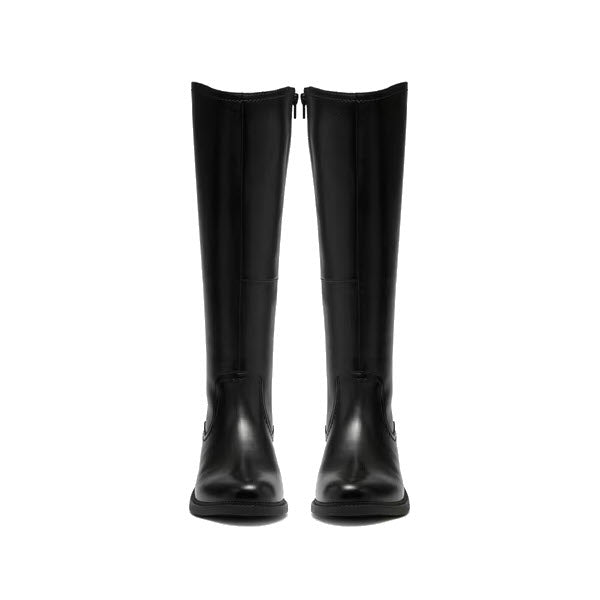 CLARKS MAYE RIDE TALL LEATHER BOOT BLACK- WOMENS