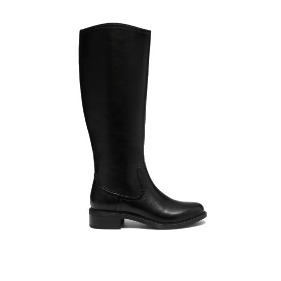 CLARKS MAYE RIDE TALL LEATHER BOOT BLACK- WOMENS