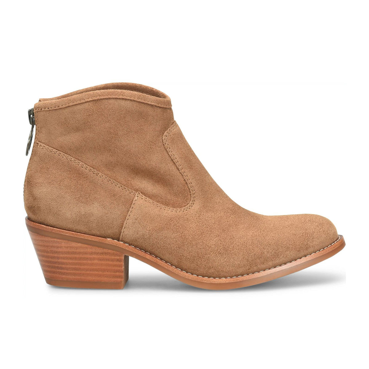 SOFFT AISLEY BACK ZIP BOOTIE SUEDE BRANDY - WOMENS