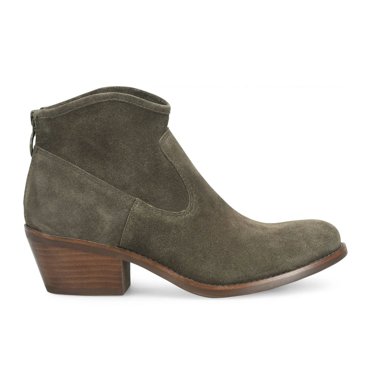 SOFFT AISLEY BACK ZIP BOOTIE SUEDE DARK TAUPE- WOMENS