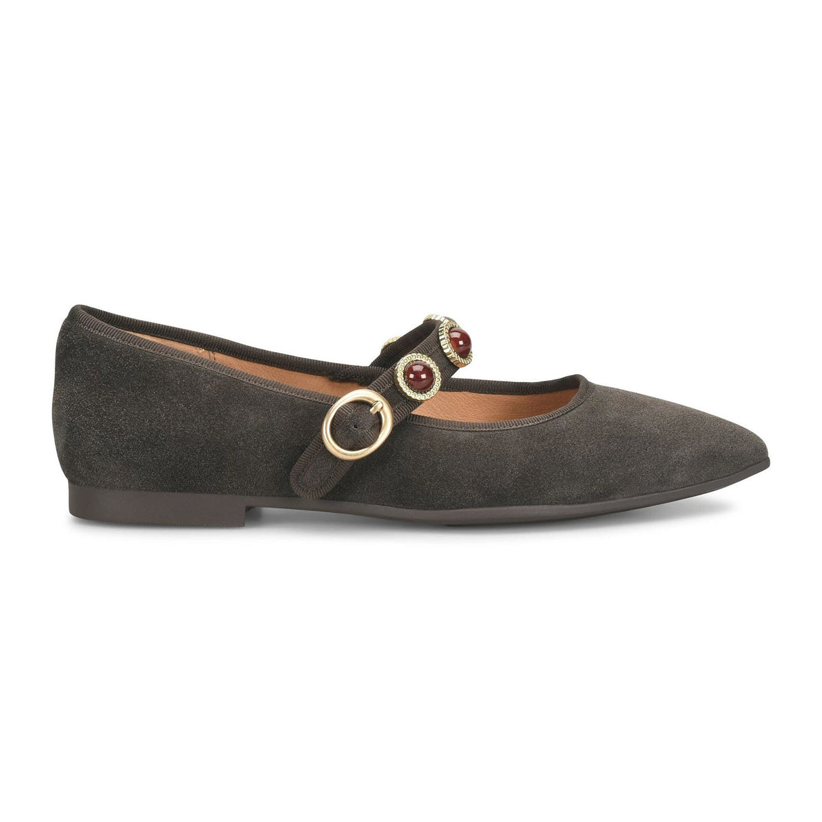SOFFT MALLORY MARY JANE SUEDE DARK BROWN - WOMENS