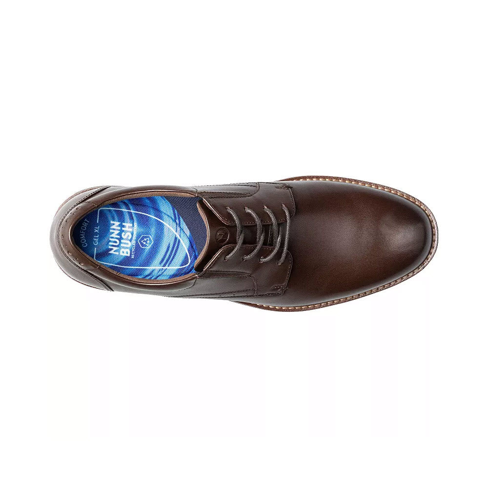 NUNN BUSH FITZ FLEX PLAIN TOE OXFORD BROWN - MENS