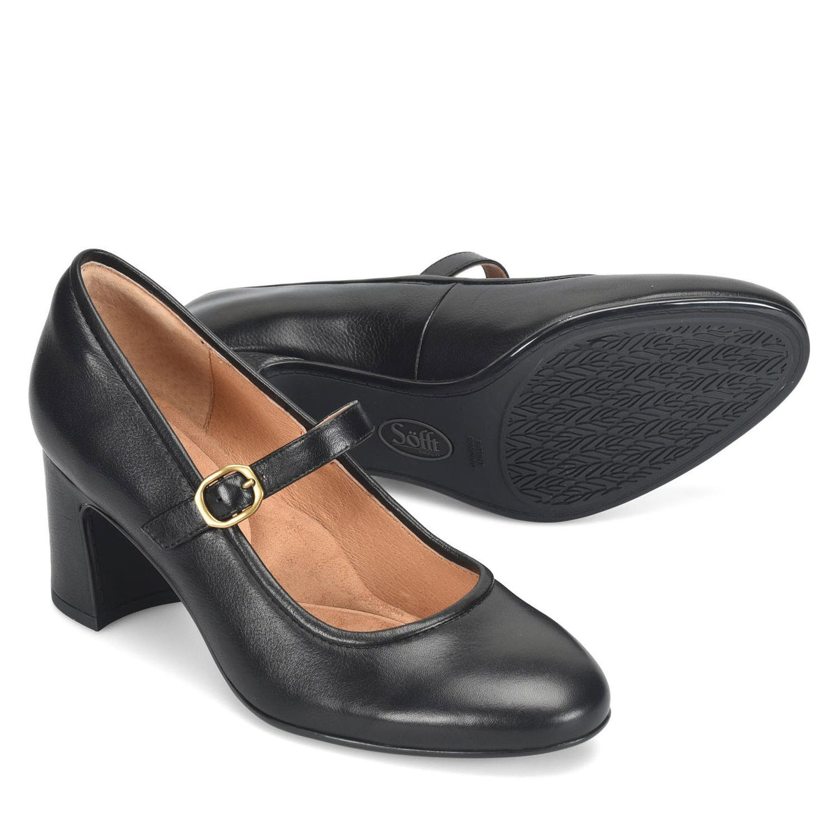 SOFFT ADALAIDE STACKED MARY JANE BLACK - WOMENS