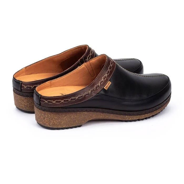 PIKOLINOS SORT OPEN BACK HEELED CLOG BLACK - WOMENS