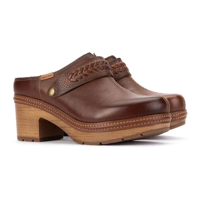 PIKOLINOS SORT OPEN BACK HEELED CLOG CUERO - WOMENS