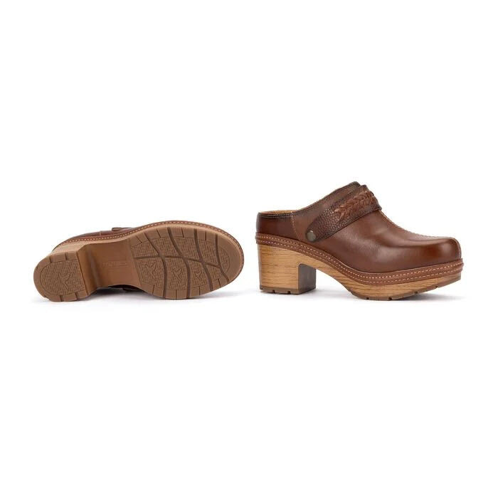 PIKOLINOS SORT OPEN BACK HEELED CLOG CUERO - WOMENS