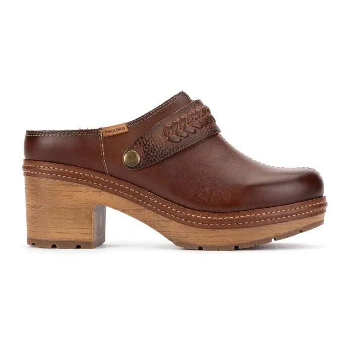 PIKOLINOS SORT OPEN BACK HEELED CLOG CUERO - WOMENS