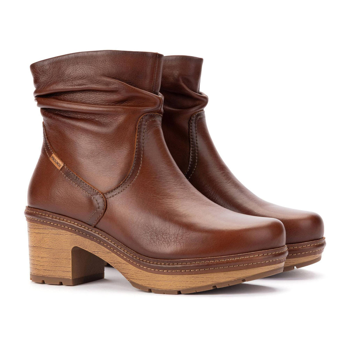 PIKOLINOS SORT SCRUNCH TOP LEATHER BOOT CUERO - WOMENS