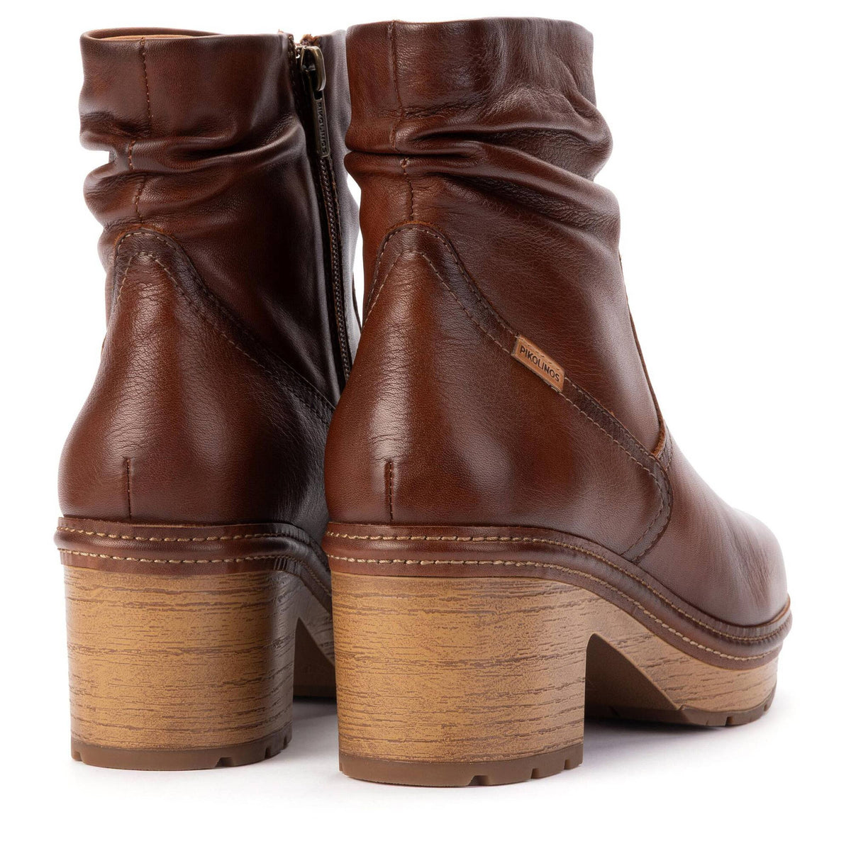PIKOLINOS SORT SCRUNCH TOP LEATHER BOOT CUERO - WOMENS