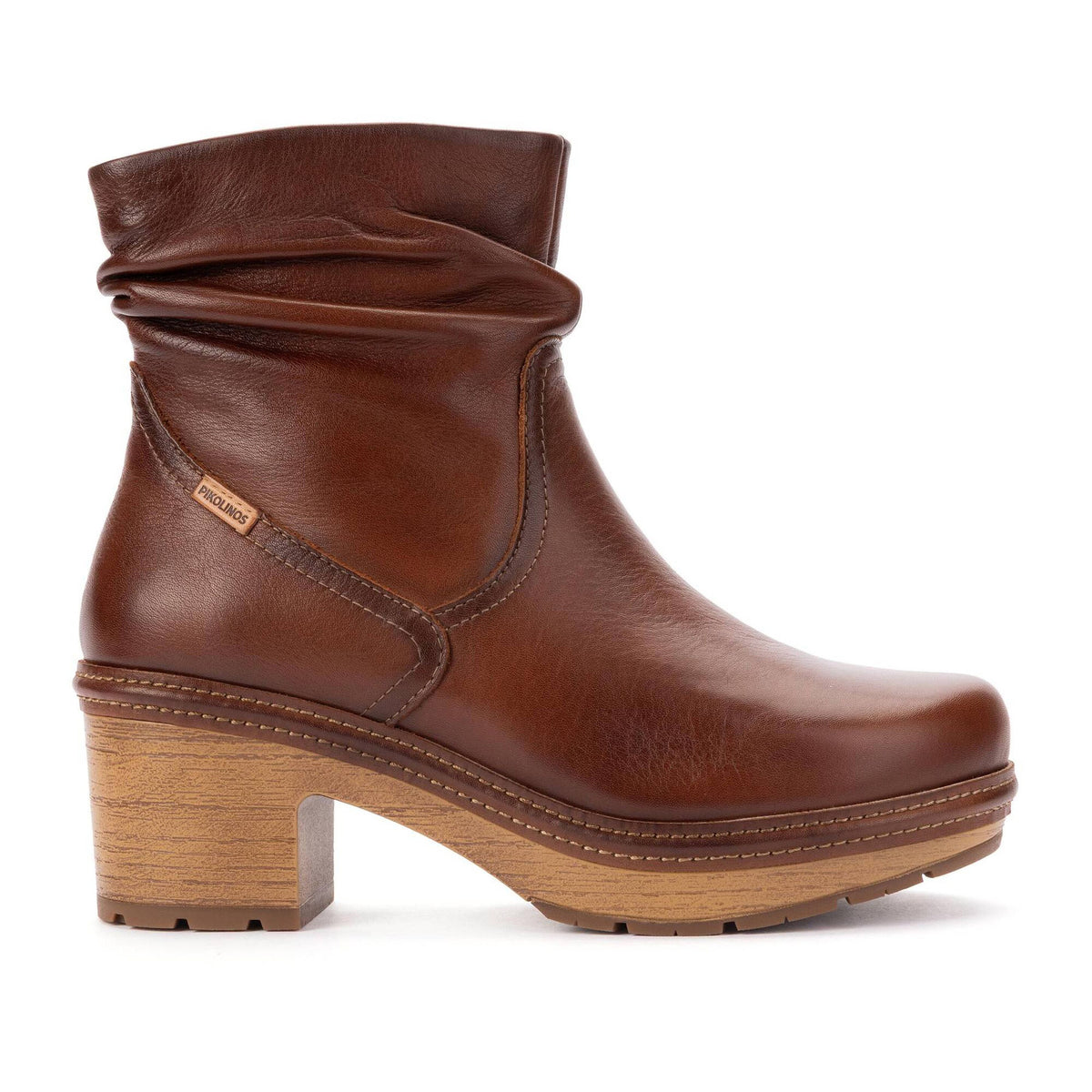 PIKOLINOS SORT SCRUNCH TOP LEATHER BOOT CUERO - WOMENS