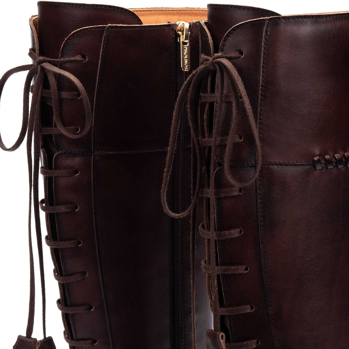 PIKOLINOS MEDINA TALL LACE BACK BOOT CAOBA - WOMENS