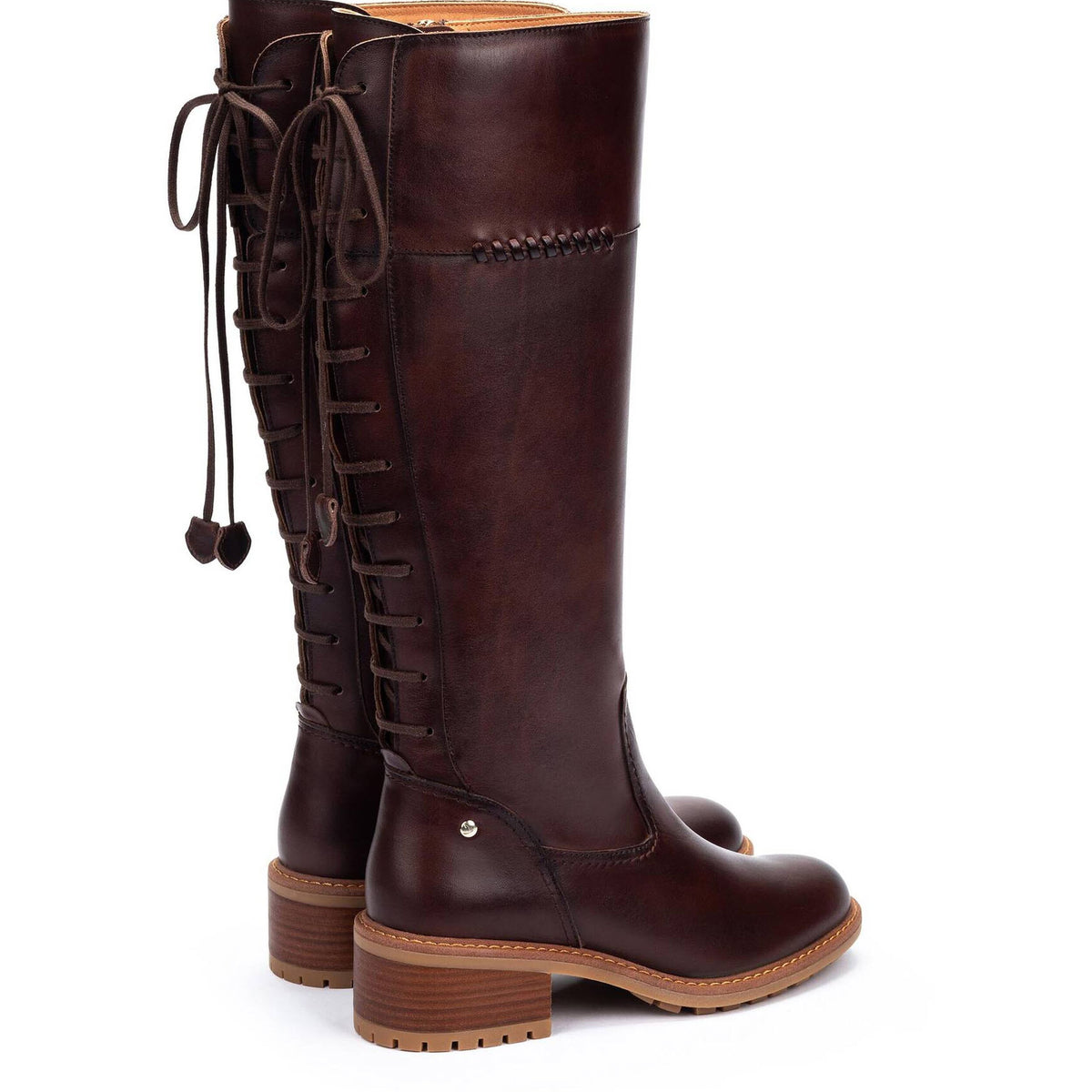 PIKOLINOS MEDINA TALL LACE BACK BOOT CAOBA - WOMENS