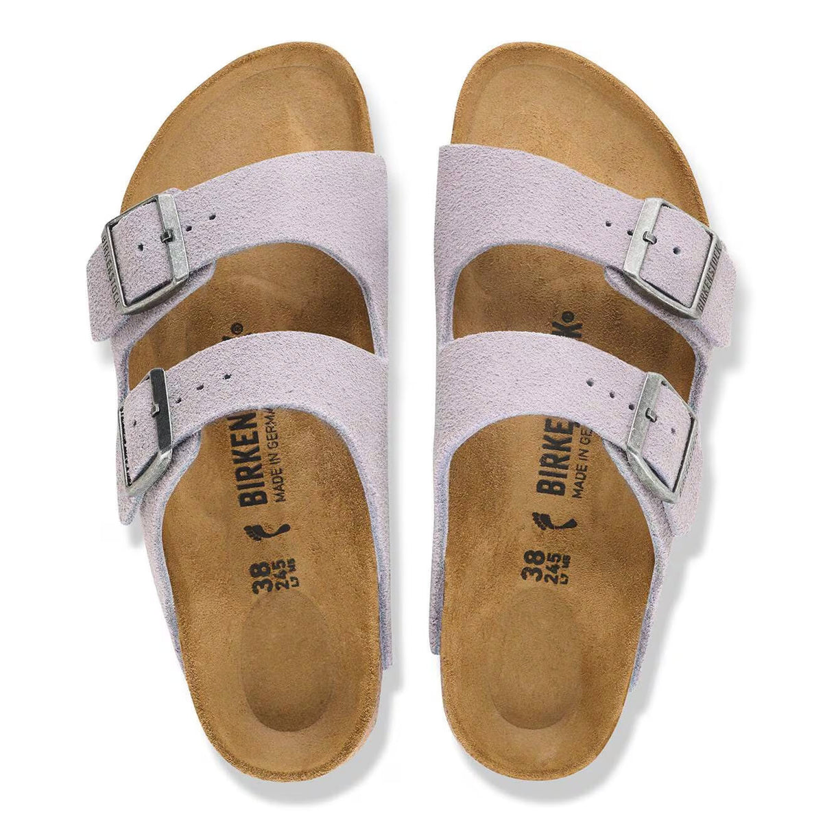 BIRKENSTOCK ARIZONA SUEDE SANDAL LAVENDER SKY - WOMENS