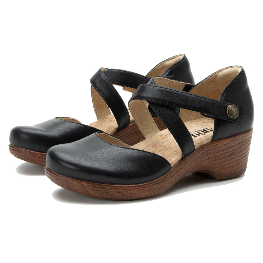 ALEGRIA SAVINA DOUBLE STRAP MARY JANE BLACK - WOMENS