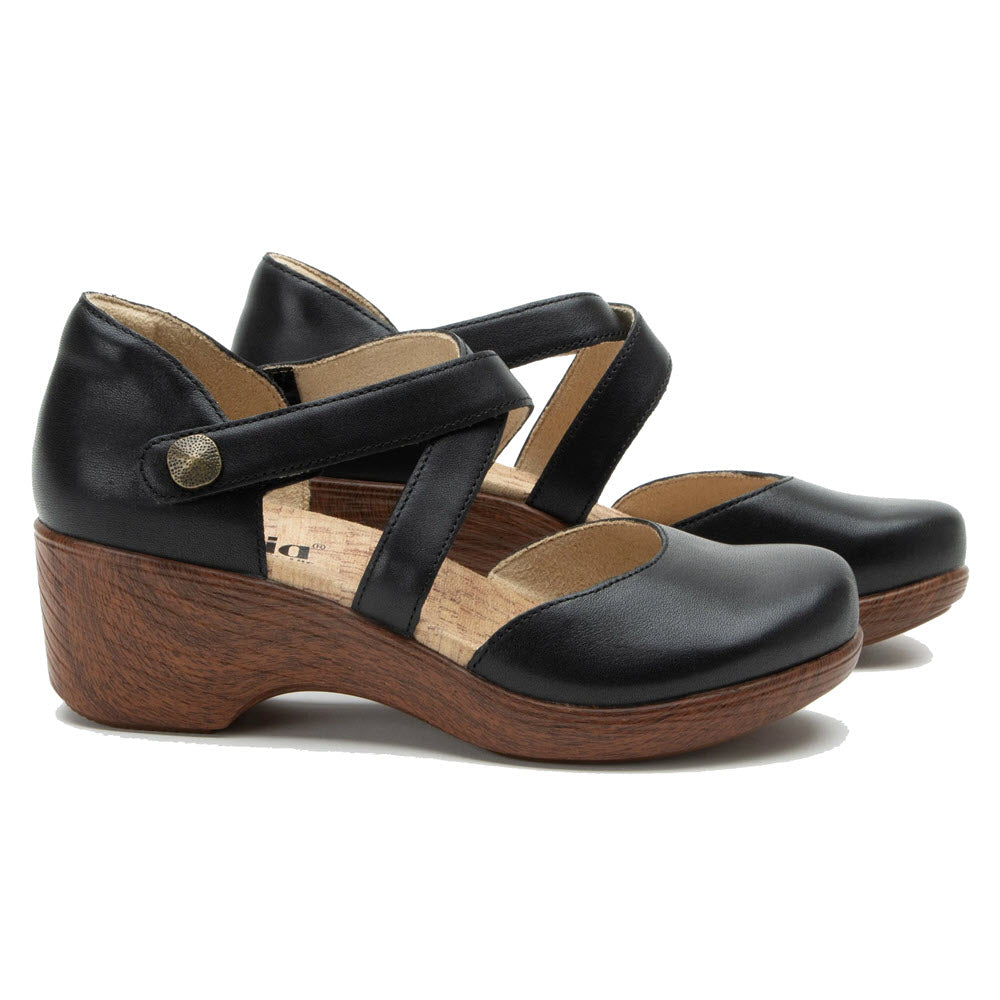 ALEGRIA SAVINA DOUBLE STRAP MARY JANE BLACK - WOMENS