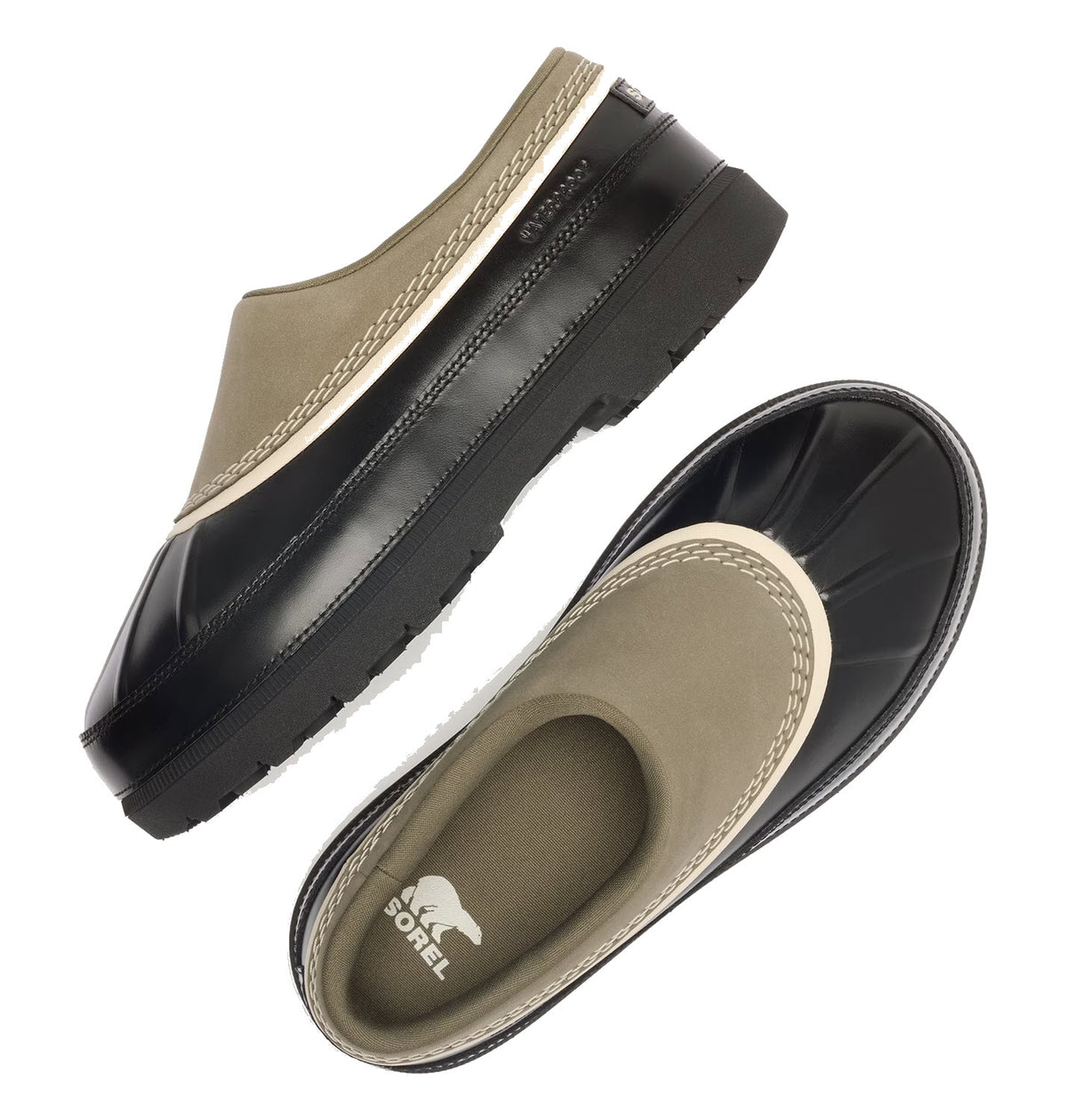 SOREL AMBLER WATERPROOF SHOE STONE GREEN BLACK - WOMENS