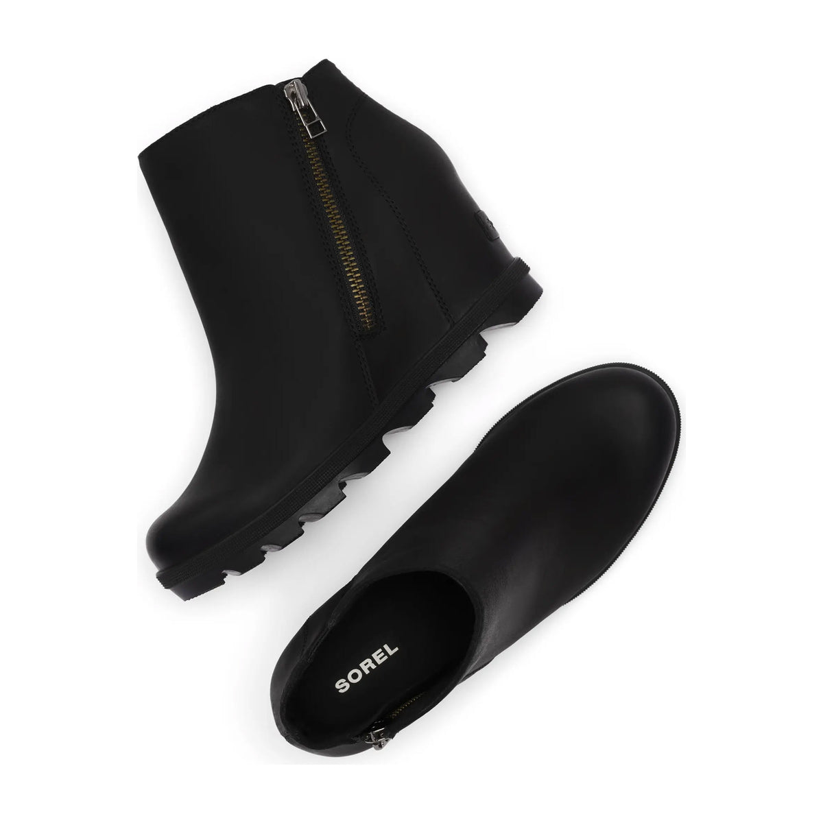 SOREL JOAN RHAPSODY ZIP WEDGE BOOT BLACK - WOMENS